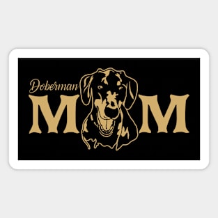 Doberman mom gifts narural ears Magnet